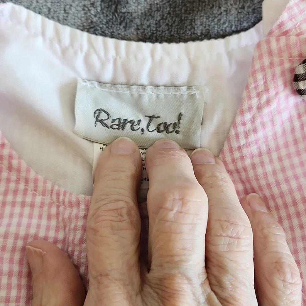Rare, Too!, Girl's, Sz 4T, Pink & White +Br &White Gingham w 4 Appliques - Picture 9 of 10